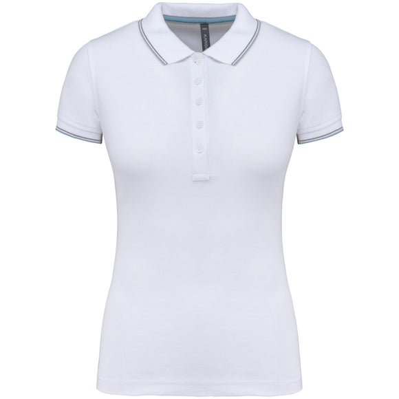 Polo classique golf maille piqué - K251 Polo femme :minimum 5 pièces Kariban Blanc / ciel / gris XS 