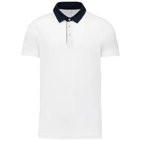 Polo bicolore - K260 polo homme: minimum 5 pièces Kariban blanc/marine S 