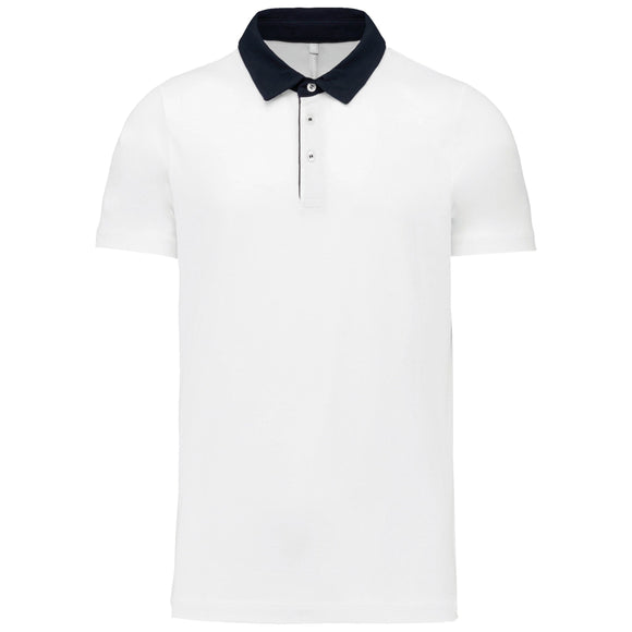 Polo bicolore - K260 polo homme: minimum 5 pièces Kariban blanc/marine S 