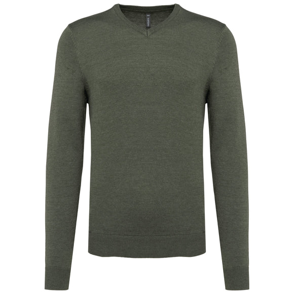 Pull col V golf team - K965 pull homme: minimum 5 pièces Kariban Green marble S 