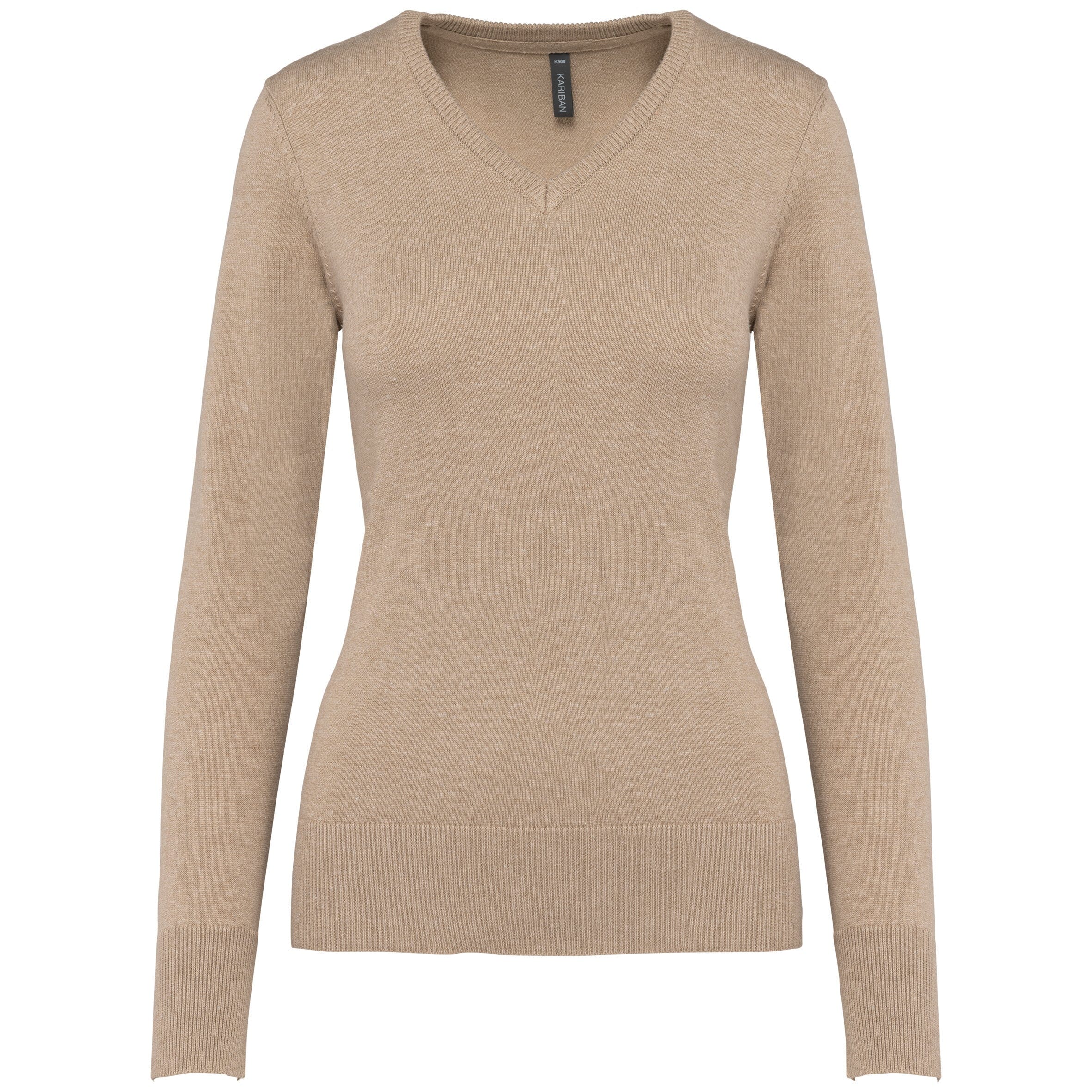 Pull col V golf team - K966 pull femme: minimum 5 pièces Kariban Beige XS 