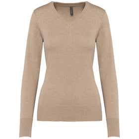 Pull col V golf team - K966 pull femme: minimum 5 pièces Kariban Beige XS 