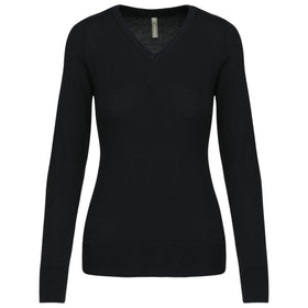 Pull col V golf team - K966 pull femme: minimum 5 pièces Kariban Noir XS 