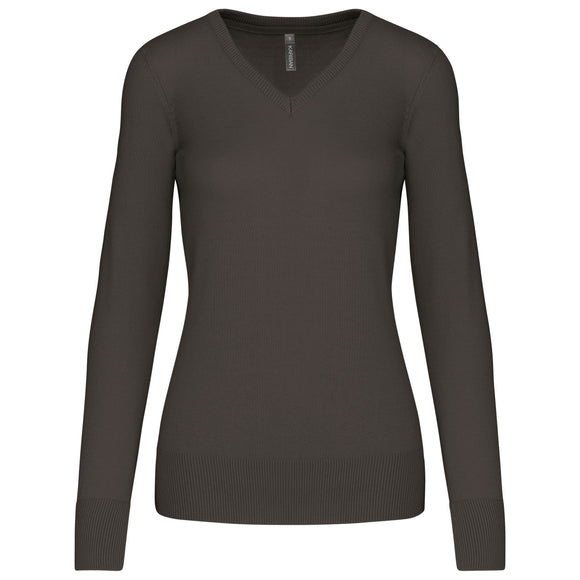 Pull col V golf team - K966 pull femme: minimum 5 pièces Kariban Dark grey XS 