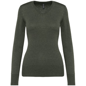 Pull col V golf team - K966 pull femme: minimum 5 pièces Kariban Green marble XS 