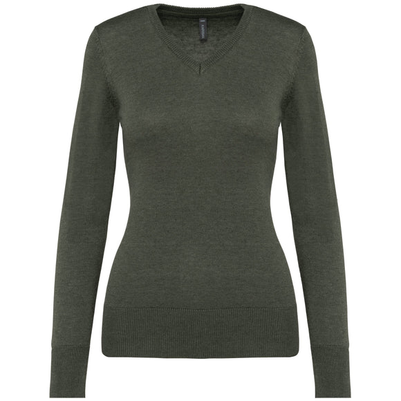 Pull col V golf team - K966 pull femme: minimum 5 pièces Kariban Green marble XS 