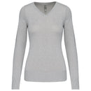 Pull col V golf team - K966 pull femme: minimum 5 pièces Kariban Gris mélangé XS 