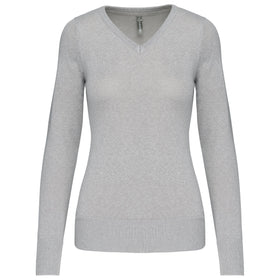 Pull col V golf team - K966 pull femme: minimum 5 pièces Kariban Gris mélangé XS 