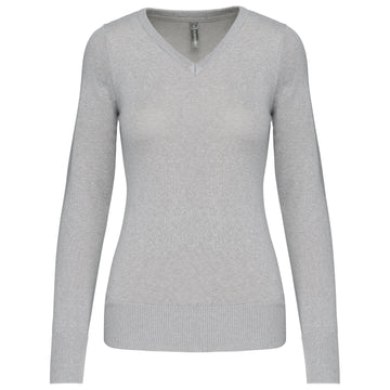 Pull col V golf team - K966 pull femme: minimum 5 pièces Kariban Gris mélangé XS 