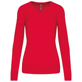 Pull col V golf team - K966 pull femme: minimum 5 pièces Kariban Rouge XS 