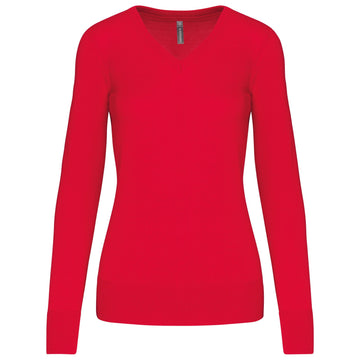 Pull col V golf team - K966 pull femme: minimum 5 pièces Kariban Rouge XS 