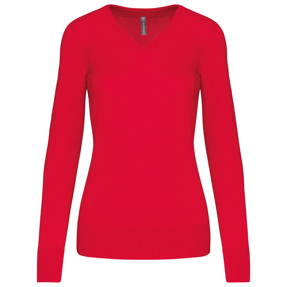 Pull col V golf team - K966 pull femme: minimum 5 pièces Kariban Rouge XS 