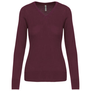 Pull col V golf team - K966 pull femme: minimum 5 pièces Kariban Wine XS 