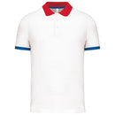 Polo technique coolplus -PA489 polo homme Pro act Blanc / bleu / rouge S 