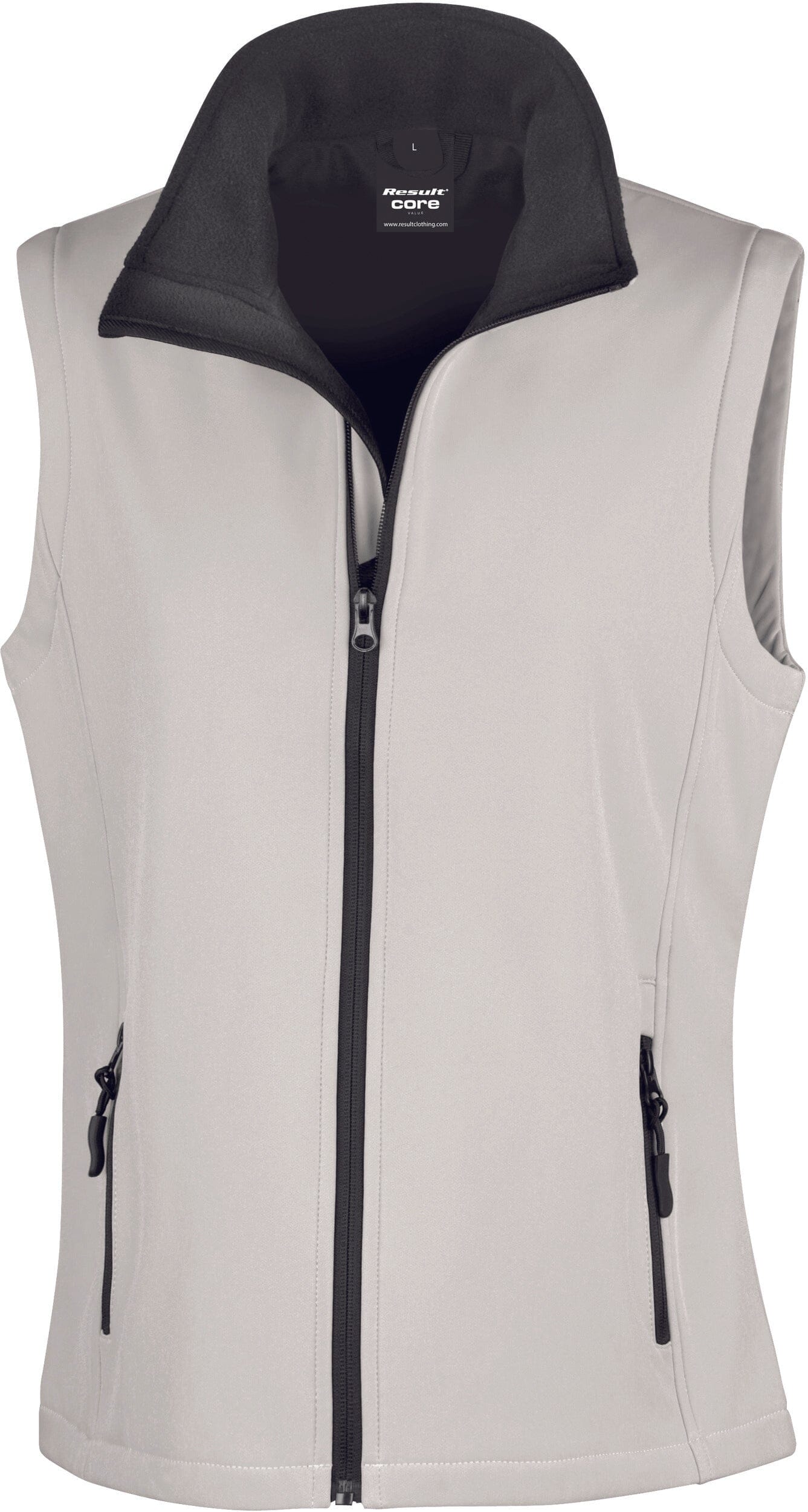 Bodywarmer Softshell - R232F Veste femme: minimum 5 pièces Result Blanc/noir XS 