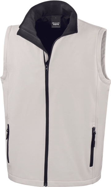 Bodywarmer Softshell - R232M Veste homme : minimum 5 pièces Result Blanc/noir S 