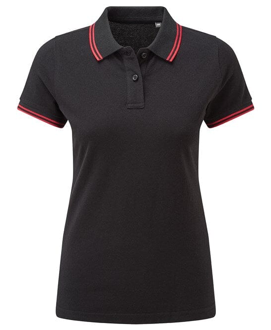 Polo tipped - AQ021 Polo femme :minimum 5 pièces Asquith & Fox Noir/red XS 