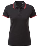 Polo tipped - AQ021 Polo femme :minimum 5 pièces Asquith & Fox Noir/red XS 