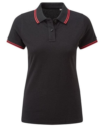 Polo tipped - AQ021 Polo femme :minimum 5 pièces Asquith & Fox Noir/red XS 