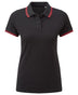 Polo tipped - AQ021 Polo femme :minimum 5 pièces Asquith & Fox Noir/red XS 