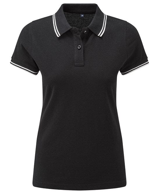 Polo tipped - AQ021 Polo femme :minimum 5 pièces Asquith & Fox Noir/blanc XS 