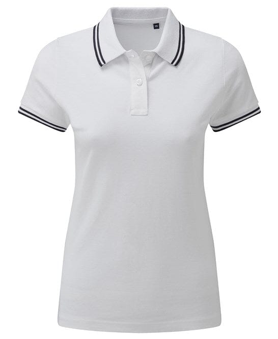 Polo tipped - AQ021 Polo femme :minimum 5 pièces Asquith & Fox Blanc /marine XS 