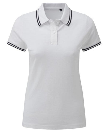 Polo tipped - AQ021 Polo femme :minimum 5 pièces Asquith & Fox Blanc /marine XS 