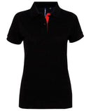 Polo contrasté -AQ022 Polo femme :minimum 5 pièces Asquith & Fox Black/red S 