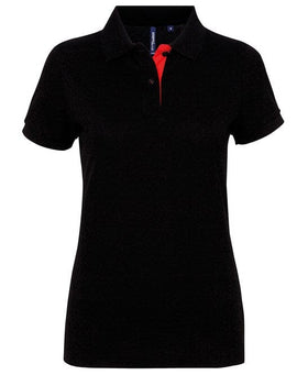 Polo contrasté -AQ022 Polo femme :minimum 5 pièces Asquith & Fox Black/red S 