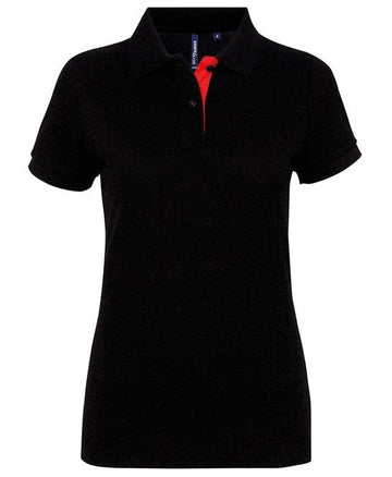 Polo contrasté -AQ022 Polo femme :minimum 5 pièces Asquith & Fox Black/red S 
