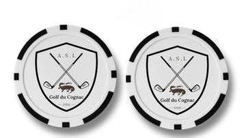 Marque balle poker marque balle: minimum 100 pièces Biogolftee Noir Recto 