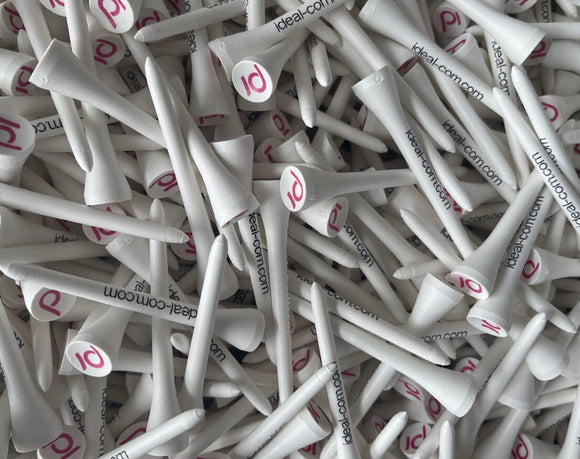 Tee biodégradable marquage shaft et cup vendu en vrac tee de golf: minimum 1000 pièces Biogolftee Plus de 3000 Blanc 