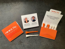 Pochette d'allumette + tee biodégradable tee de golf: minimum 100 pièces Biogolftee 