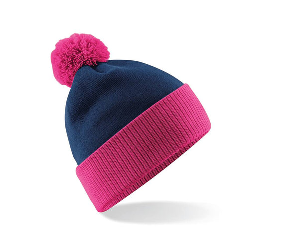 Bonnet Snowstorm two-tone Bonnet adulte : minimum 5 pièces Beechfield Marine/fuschia 