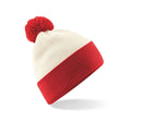 Bonnet Snowstorm two-tone Bonnet adulte : minimum 5 pièces Beechfield Blanc/rouge 