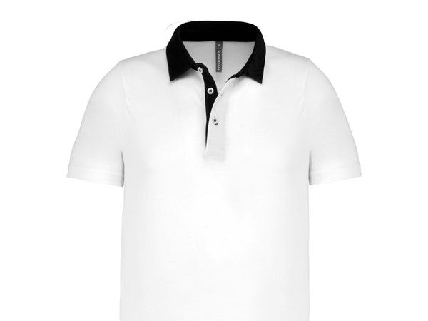 Polo personnalisé bi color - K260 polo homme Kariban blanc/marine S 