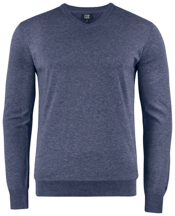 Pull oakville col V - 355418 Pull homme:minimum 5 pièces Cutter & buck Melange bleu S 