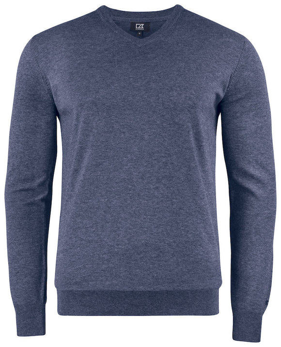Pull oakville col V - 355418 Pull homme:minimum 5 pièces Cutter & buck Melange bleu S 