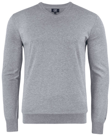Pull oakville col V - 355418 Pull homme:minimum 5 pièces Cutter & buck Gris S 
