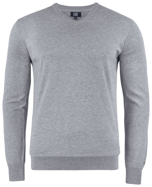 Pull oakville col V - 355418 Pull homme:minimum 5 pièces Cutter & buck Gris S 
