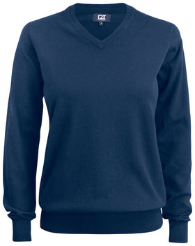 Pull oakville col V - 355419 Pull femme:minimum 5 pièces Cutter & buck Marine foncé XS 