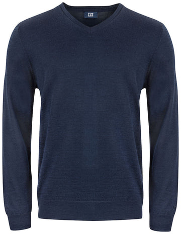 Pull vernon col V - 355432 Pull homme:minimum 5 pièces Cutter & buck Bleu foncé S 