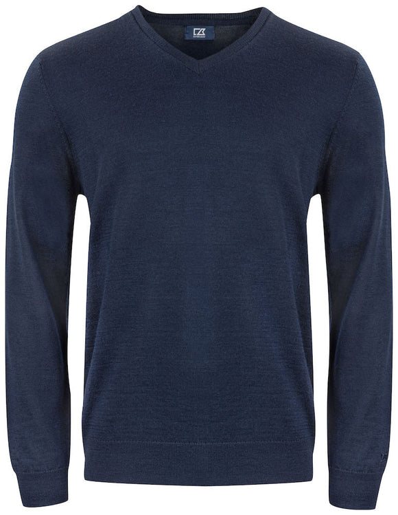 Pull vernon col V - 355432 Pull homme:minimum 5 pièces Cutter & buck Bleu foncé S 