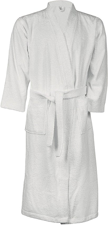 Peignoir col kimono - K115 linge de maison: 2 pièces minimum Kariban Blanc M 