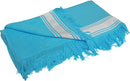 Serviette Fouta K128 linge de maison: 2 pièces minimum Kariban Turquoise/blanc 