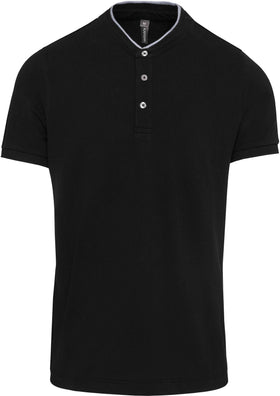 Polo personnalisé col mao - K223 polo homme Kariban noir/gris XS 