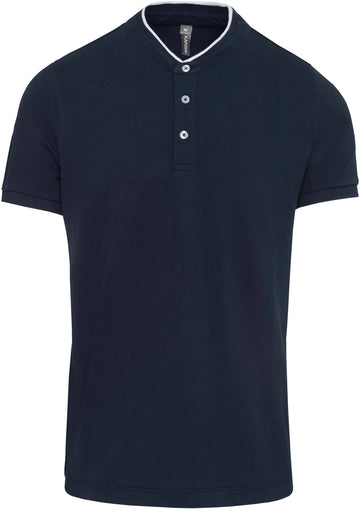 Polo personnalisé col mao - K223 polo homme Kariban marine/blanc XS 