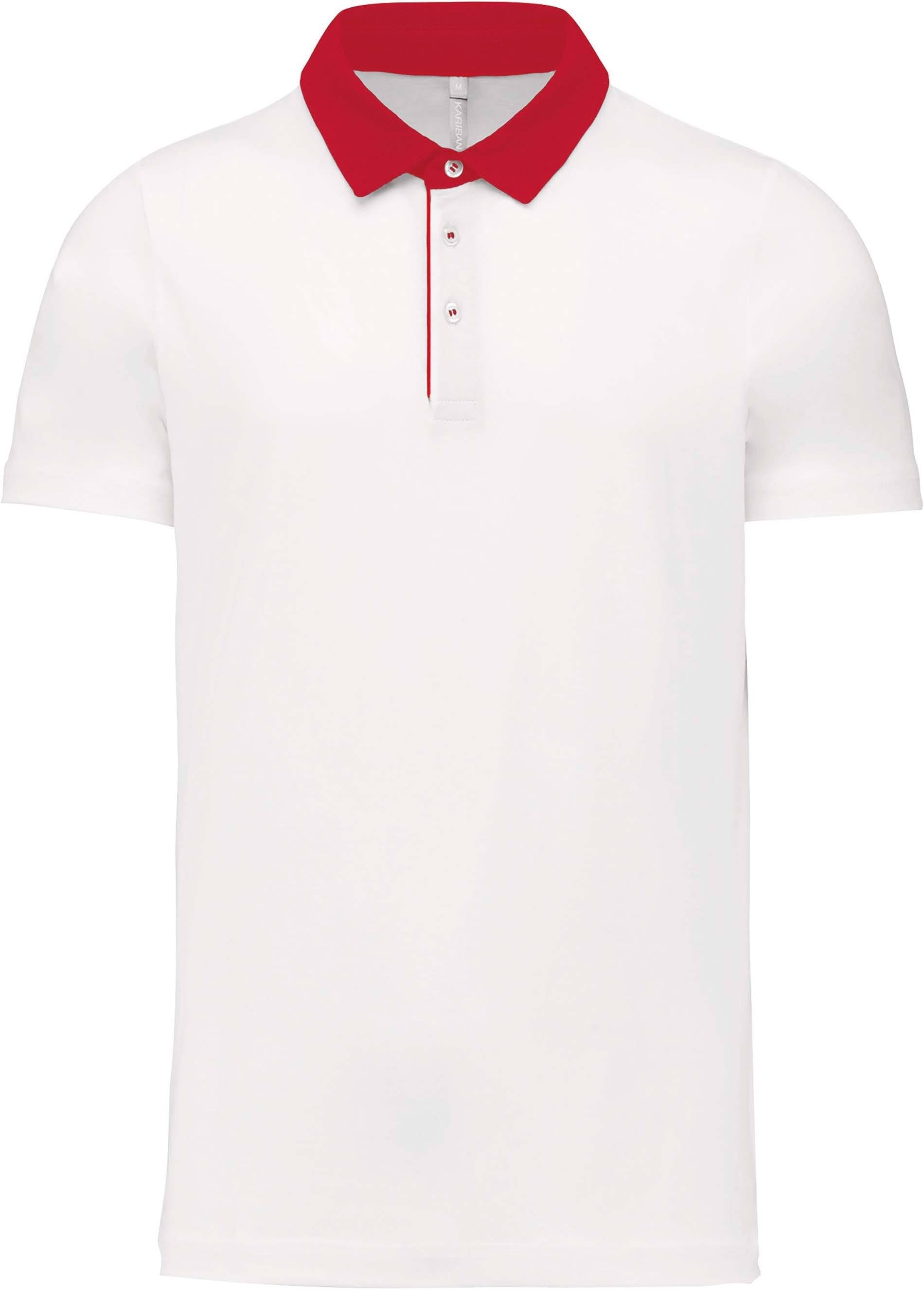Polo personnalisé bi color - K260 polo homme Kariban blanc/rouge S 
