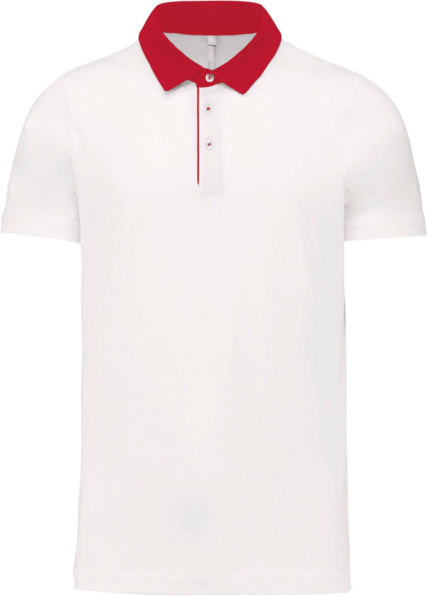 Polo personnalisé bi color - K260 polo homme Kariban blanc/rouge S 