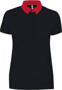 Polo personnalisé bicolore - K261 polo femme Kariban noir/rouge S 
